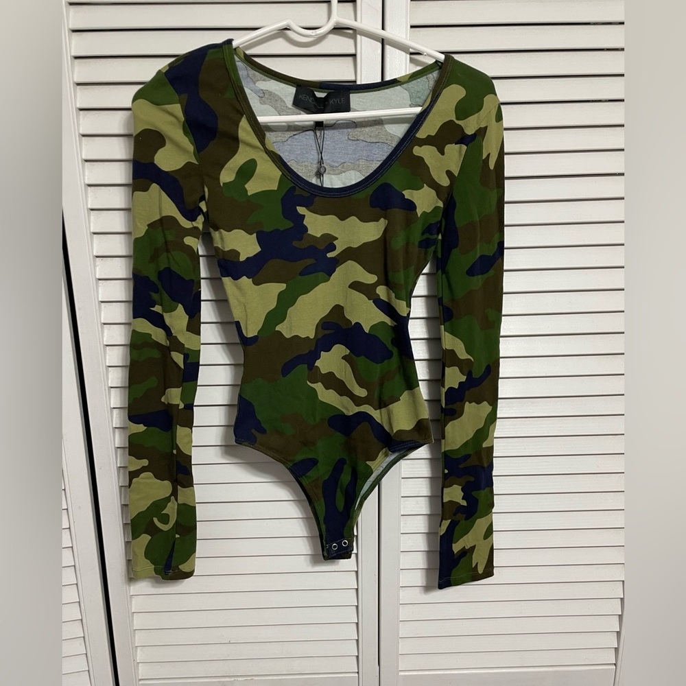 Kendall & Kylie Green Camouflage Kids Bodysuit